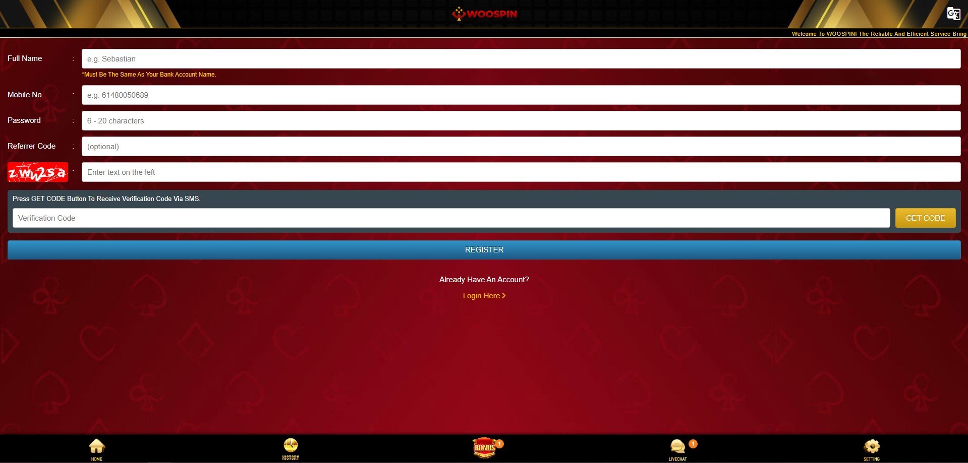 WooSpin Live Casino